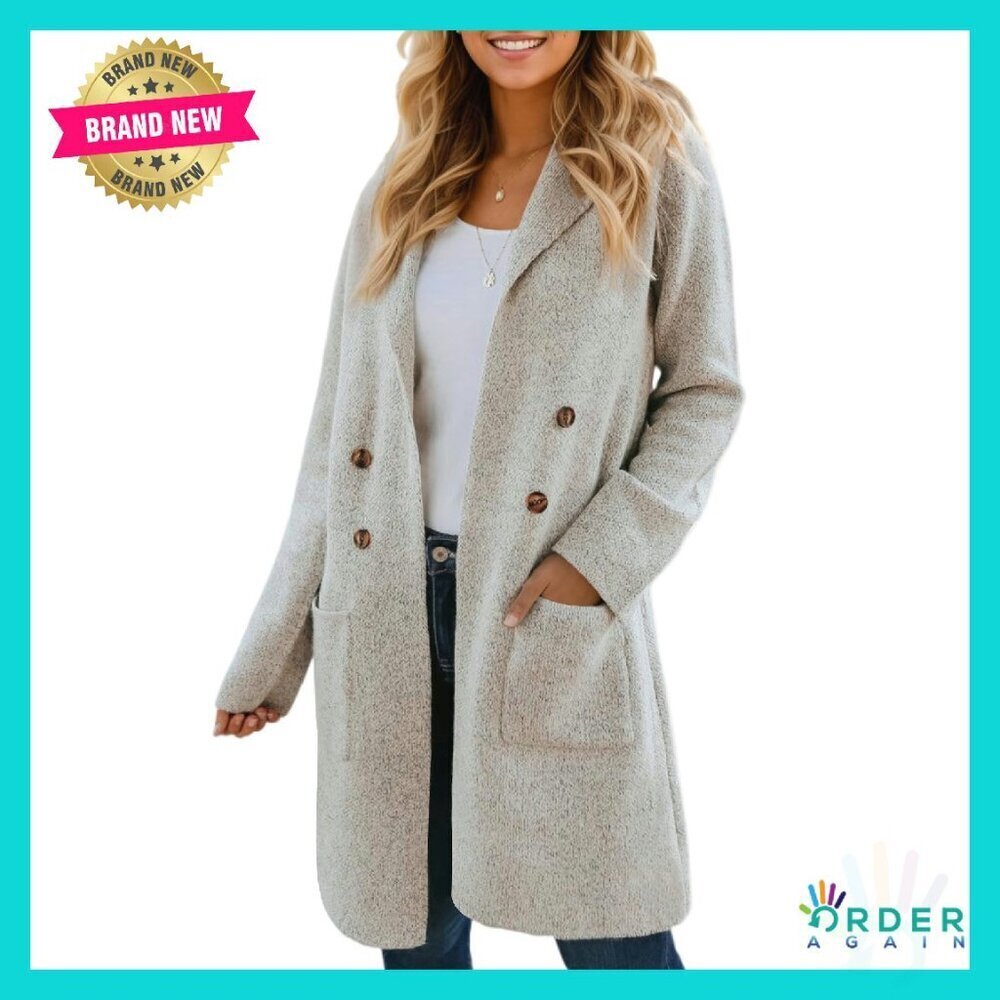 Chunky Knit Cardigan Sweater Elegant Dressy Blazer Coatigan Winter Spring
